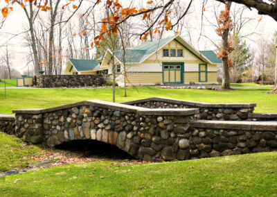 Field stone entry bridge